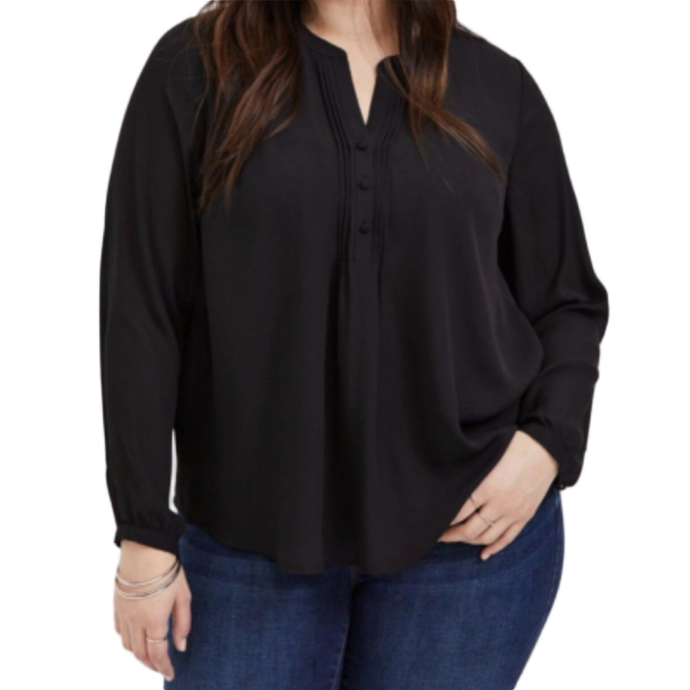 🎟️TORRID black long sleeve blouse size 2/2X-18-20 NWT